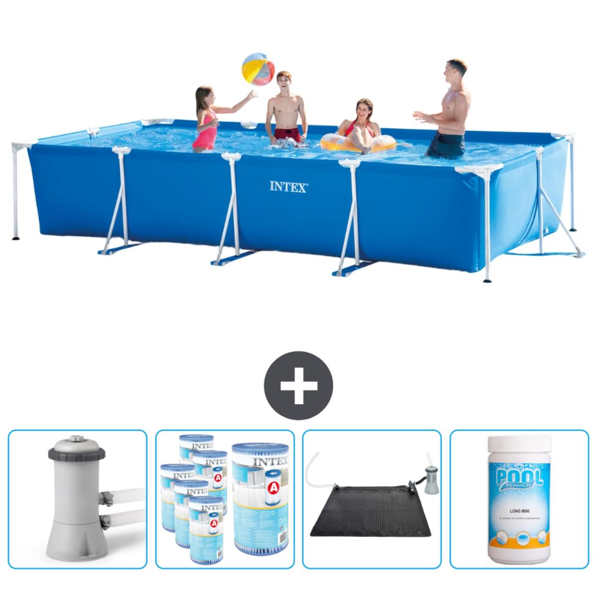 Intex - Piscine À Cadre Rectangulaire - 450x220x84 Cm + Accessoires Cb92 - Piscine - Bleu - Taille Unique - Decathlon