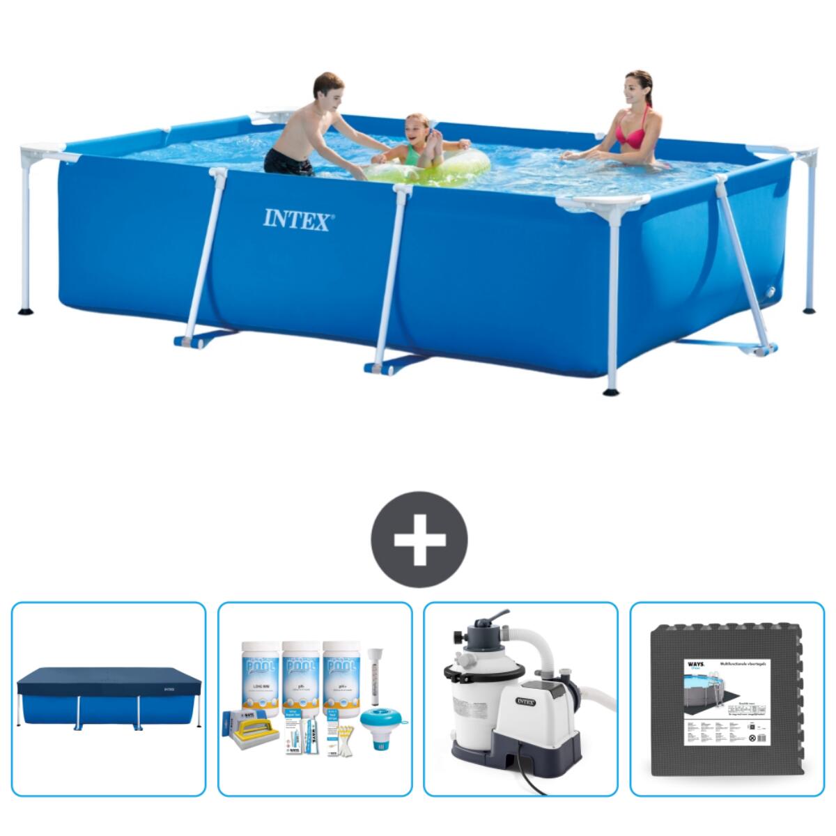 Intex - Piscine À Cadre Rectangulaire - 300x200x75 Cm + Accessoires Cb61 - Piscine - Bleu - Taille Unique - Decathlon