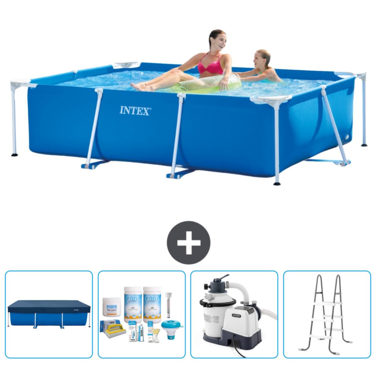 Intex - Piscine À Cadre Rectangulaire - 220x150x60 Cm + Accessoires Cb64 - Piscine - Bleu - Taille Unique - Decathlon