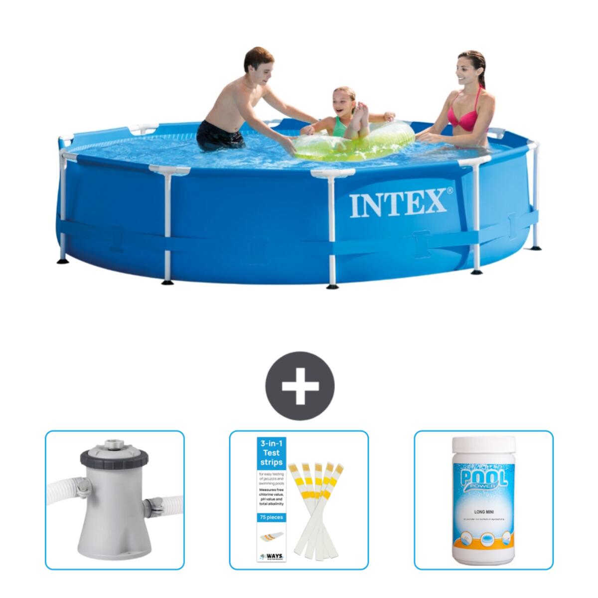 Intex - Piscine À Cadre Ronde - 305x76 Cm + Accessoires Cb73 - Piscine - Bleu - Taille Unique - Decathlon