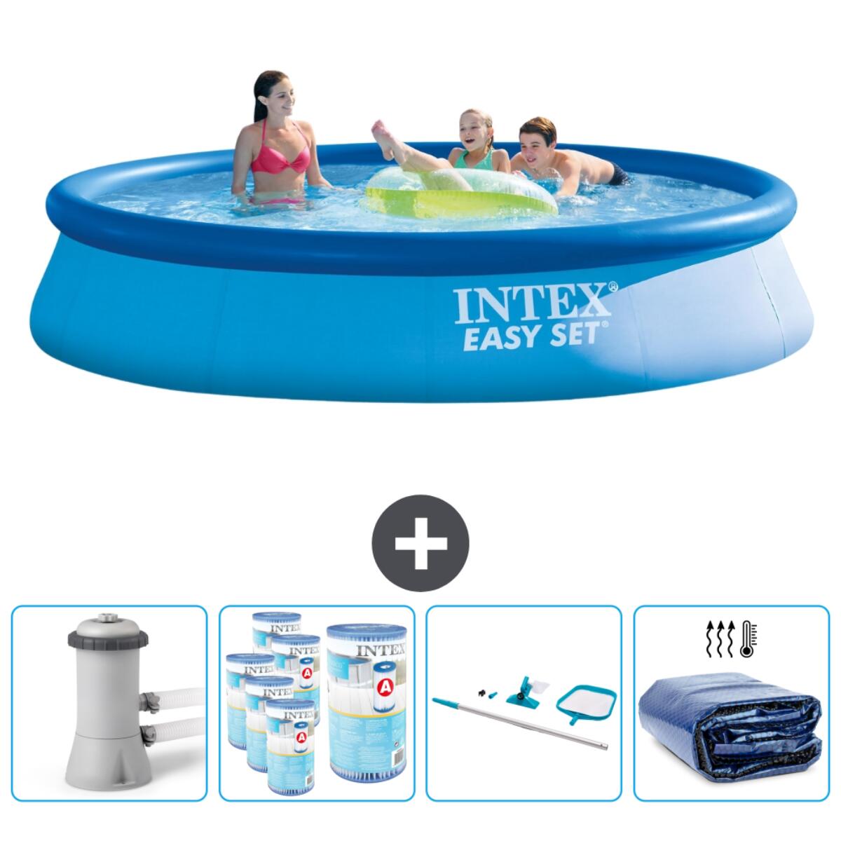 Intex - Piscine Ronde Easy Set - 396x84 Cm + Accessoires Cb93 - Piscine - Bleu - Taille Unique - Decathlon