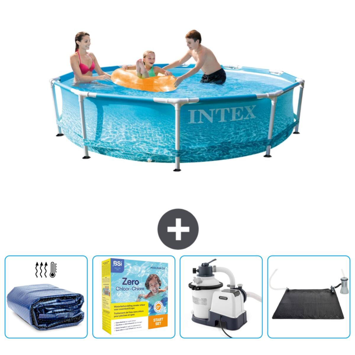 Intex - Piscine À Cadre Ronde - 305x76 Cm + Accessoires Cb69 - Piscine - Bleu - Taille Unique - Decathlon