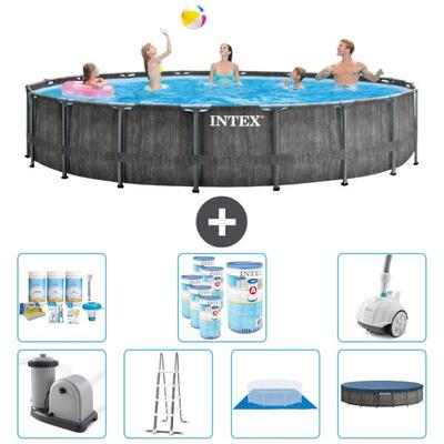 Prism frame zwembad rond - 549x122 cm + accessoires cb45