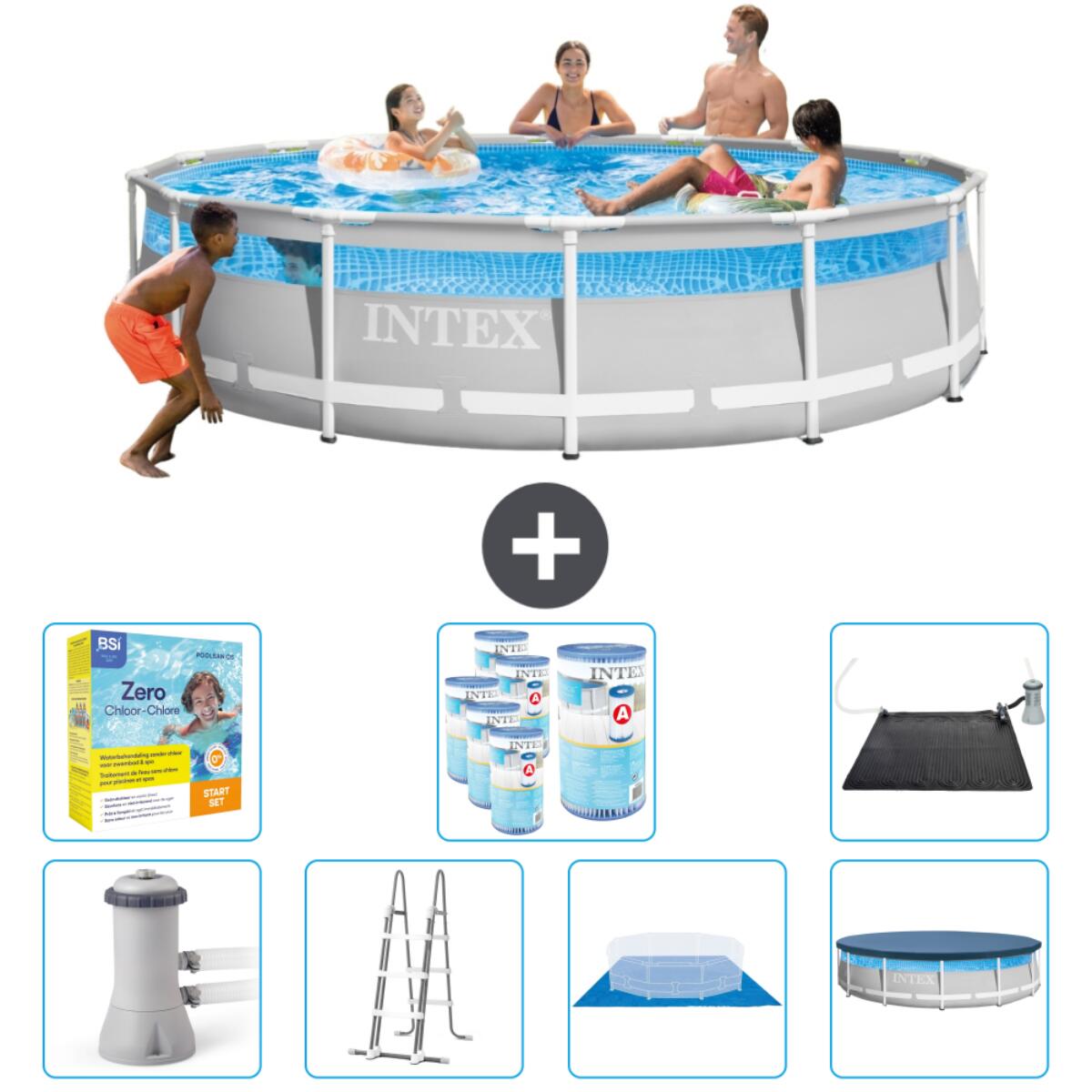 INTEX Prism Frame Zwembad Rond - 427x107 cm + Accessoires CB50