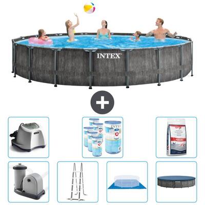 Prism frame zwembad rond - 549x122 cm + accessoires cb58