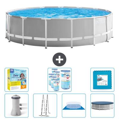 Prism frame zwembad rond - 457x122 cm + accessoires cb48