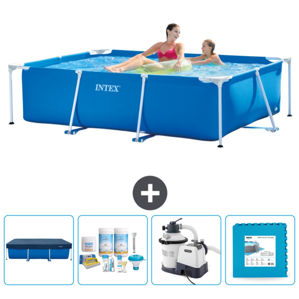 Intex - Piscine À Cadre Rectangulaire - 220x150x60 Cm + Accessoires Cb60 - Piscine - Bleu - Taille Unique - Decathlon