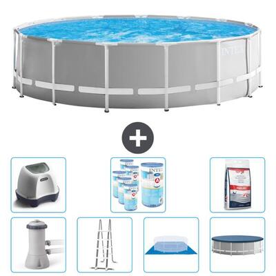 Prism frame zwembad rond - 457x122 cm + accessoires cb57