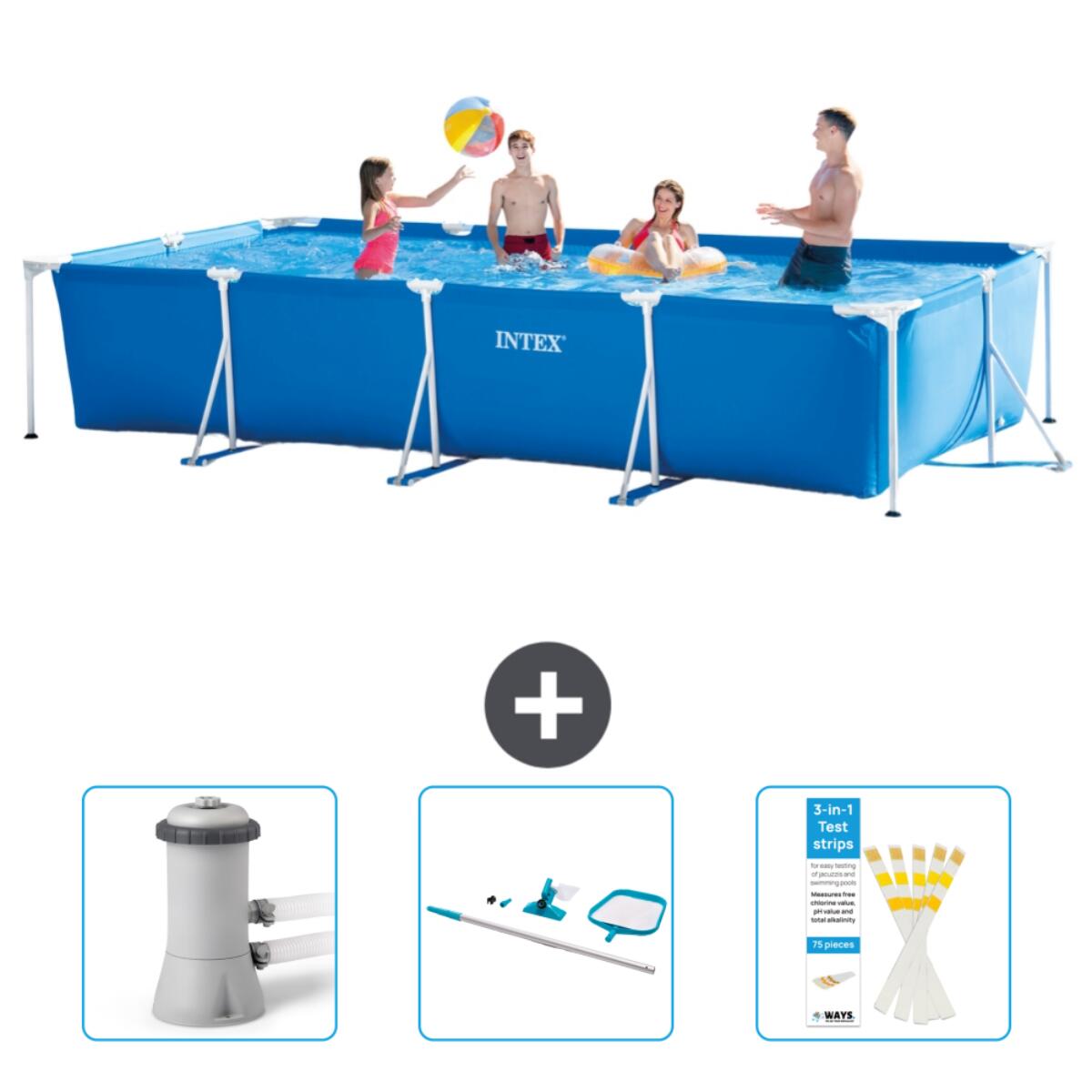 Intex - Piscine À Cadre Rectangulaire - 450x220x84 Cm + Accessoires Cb82 - Piscine - Bleu - Taille Unique - Decathlon