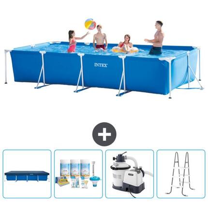 Piscine à cadre rectangulaire - 450x220x84 cm + Accessoires CB64