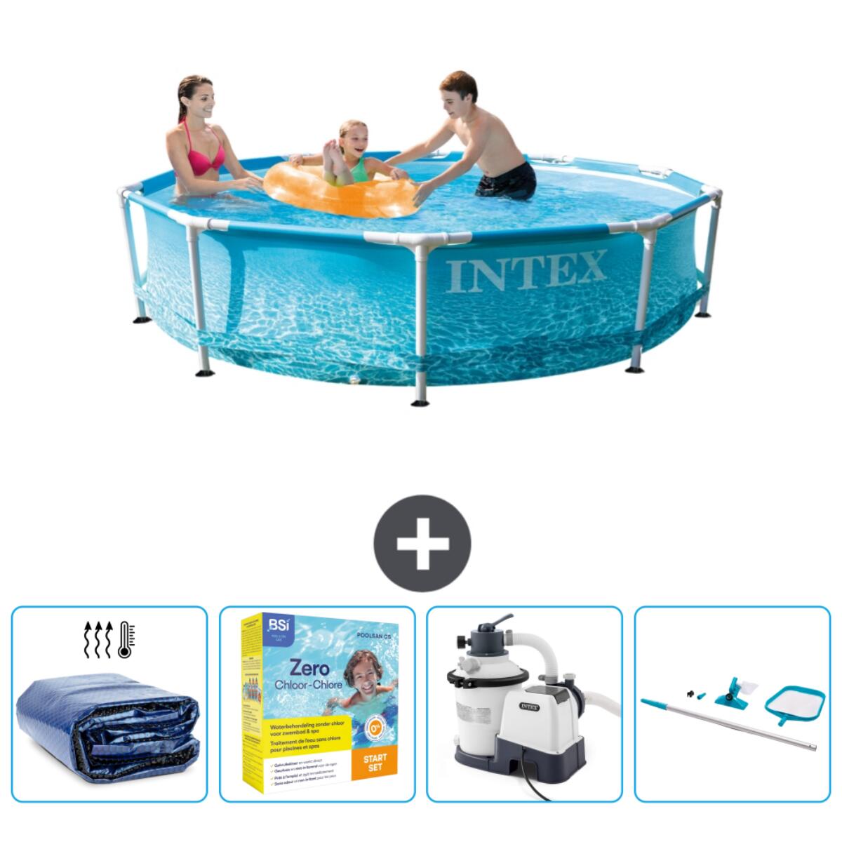 Intex - Piscine À Cadre Ronde - 305x76 Cm + Accessoires Cb72 - Piscine - Bleu - Taille Unique - Decathlon