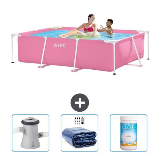 Piscine à cadre rectangulaire - 220x150x60 cm + Accessoires CB75