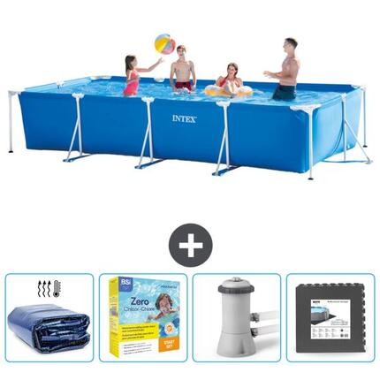 Piscine à cadre rectangulaire - 450x220x84 cm + Accessoires CB10