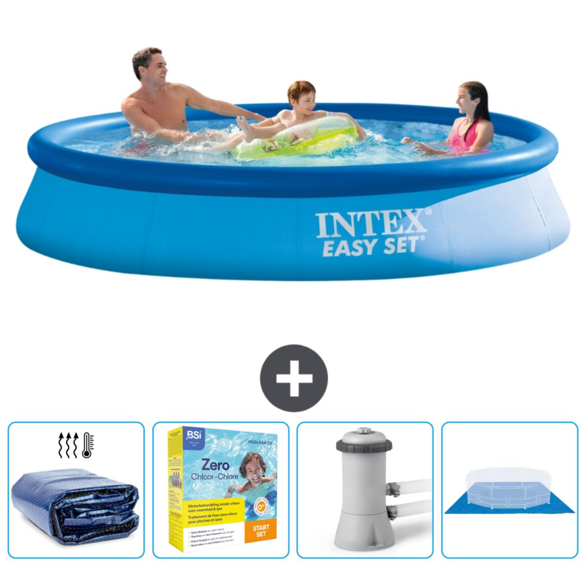Intex - Piscine Ronde Easy Set - 366x76 Cm + Accessoires Cb8 - Piscine - Bleu - Taille Unique - Decathlon