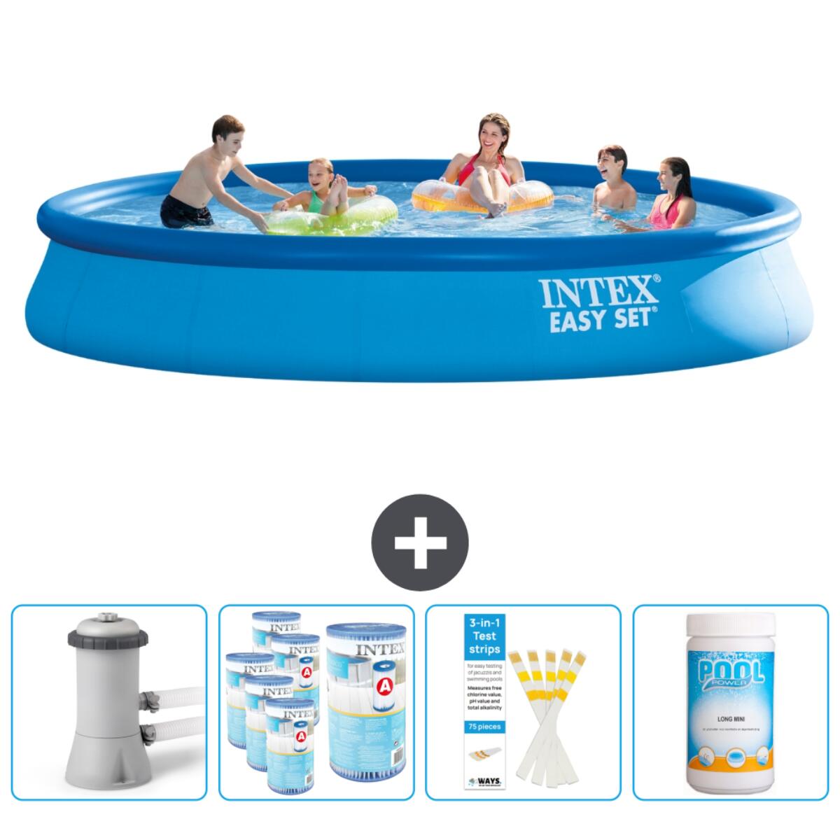 Intex - Piscine Ronde Easy Set - 457x84 Cm + Accessoires Cb85 - Piscine - Bleu - Taille Unique - Decathlon