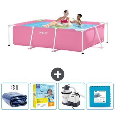 Frame zwembad rechthoekig - 220x150x60 cm + accessoires cb67