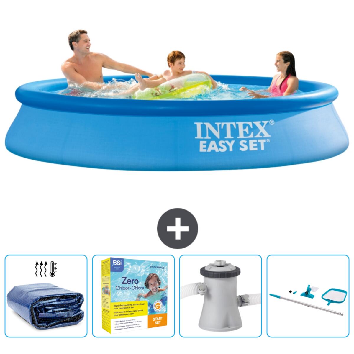 Intex - Piscine Ronde Easy Set - 305x61 Cm + Accessoires Cb14 - Piscine - Bleu - Taille Unique - Decathlon