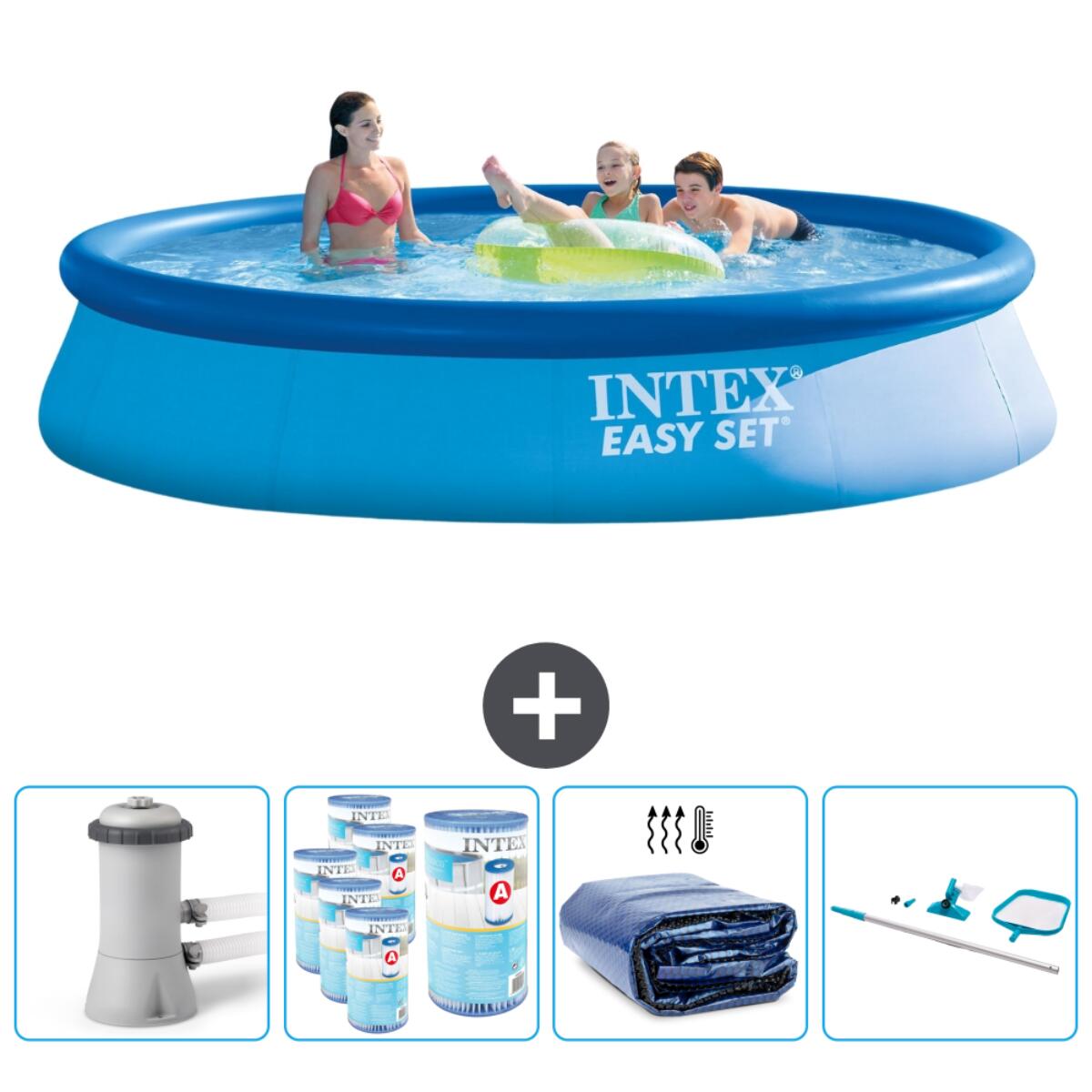 Intex - Piscine Ronde Easy Set - 396x84 Cm + Accessoires Cb90 - Piscine - Bleu - Taille Unique - Decathlon