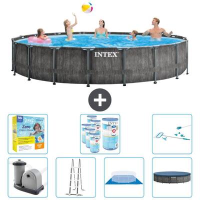 Prism frame zwembad rond - 549x122 cm + accessoires cb52