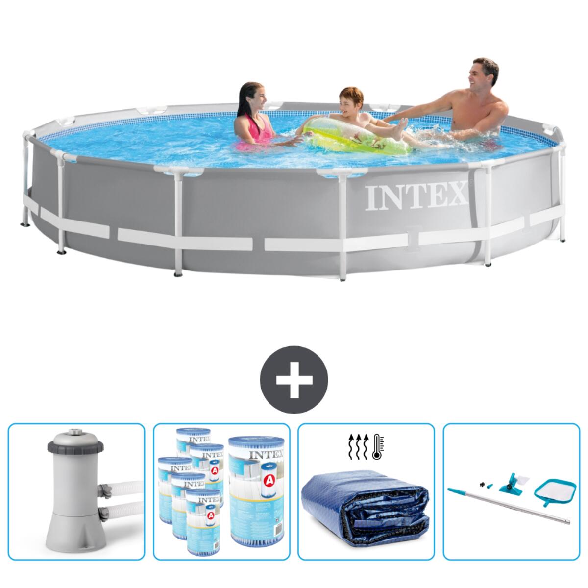 INTEX Prism Frame Zwembad Rond - 366x76 cm + Accessoires CB90