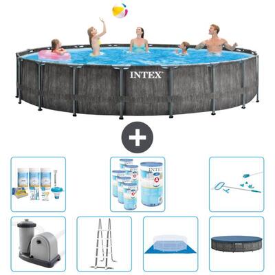 Prism frame zwembad rond - 549x122 cm + accessoires cb46