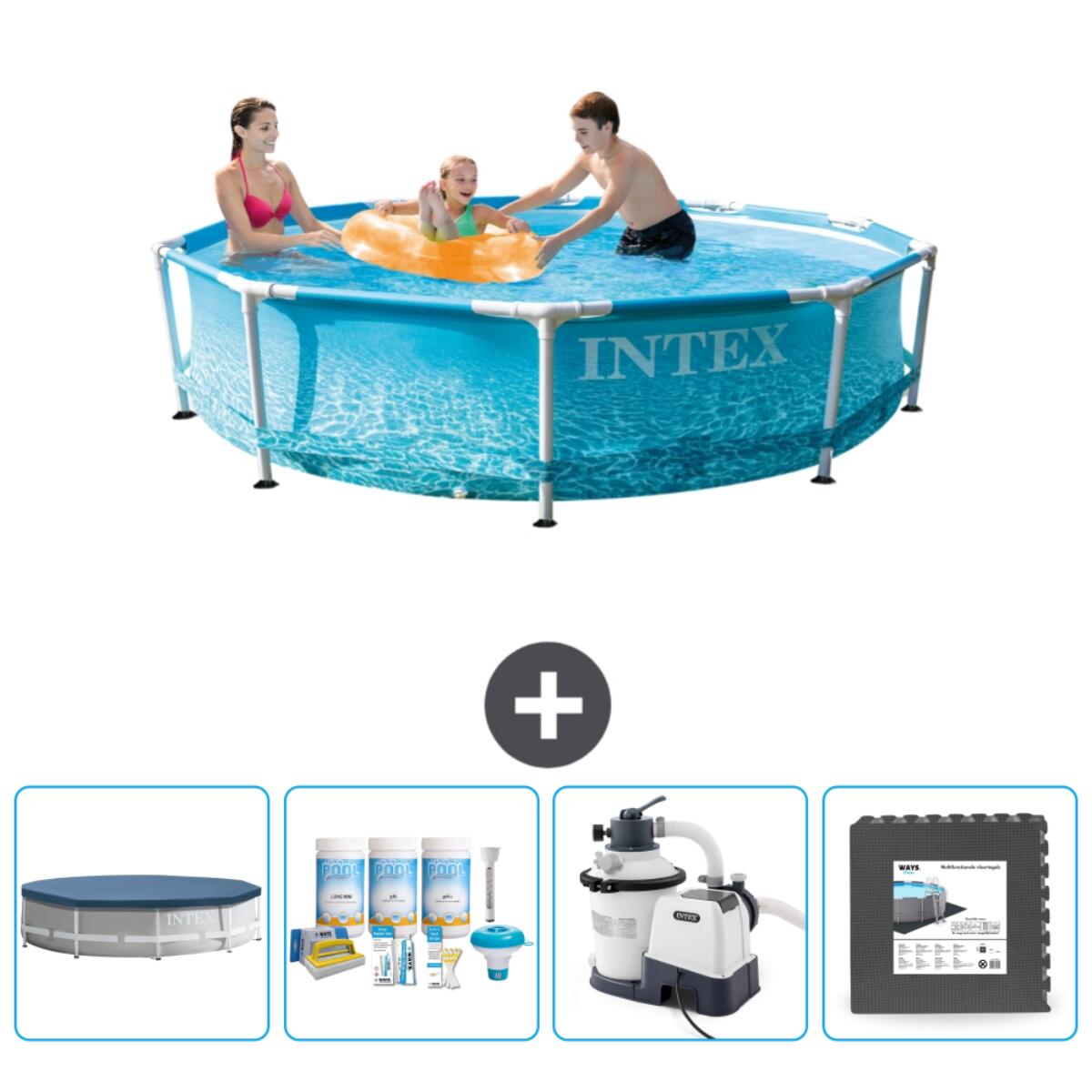 Intex - Piscine À Cadre Ronde - 305x76 Cm + Accessoires Cb61 - Piscine - Bleu - Taille Unique - Decathlon