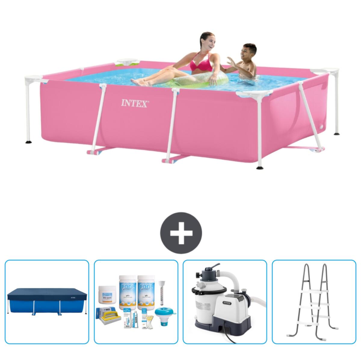 INTEX Frame Zwembad Rechthoekig - 220x150x60 cm + Accessoires CB64
