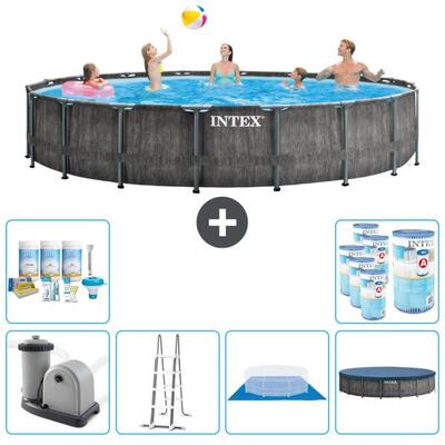 Prism frame zwembad rond - 549x122 cm + accessoires cb41