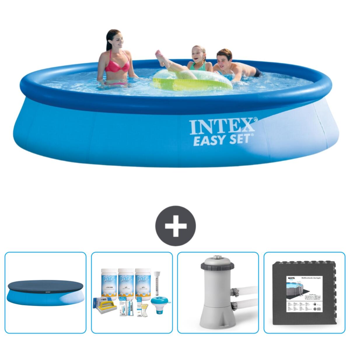 Intex - Piscine Ronde Easy Set - 396x84 Cm + Accessoires Cb3 - Piscine - Bleu - Taille Unique - Decathlon