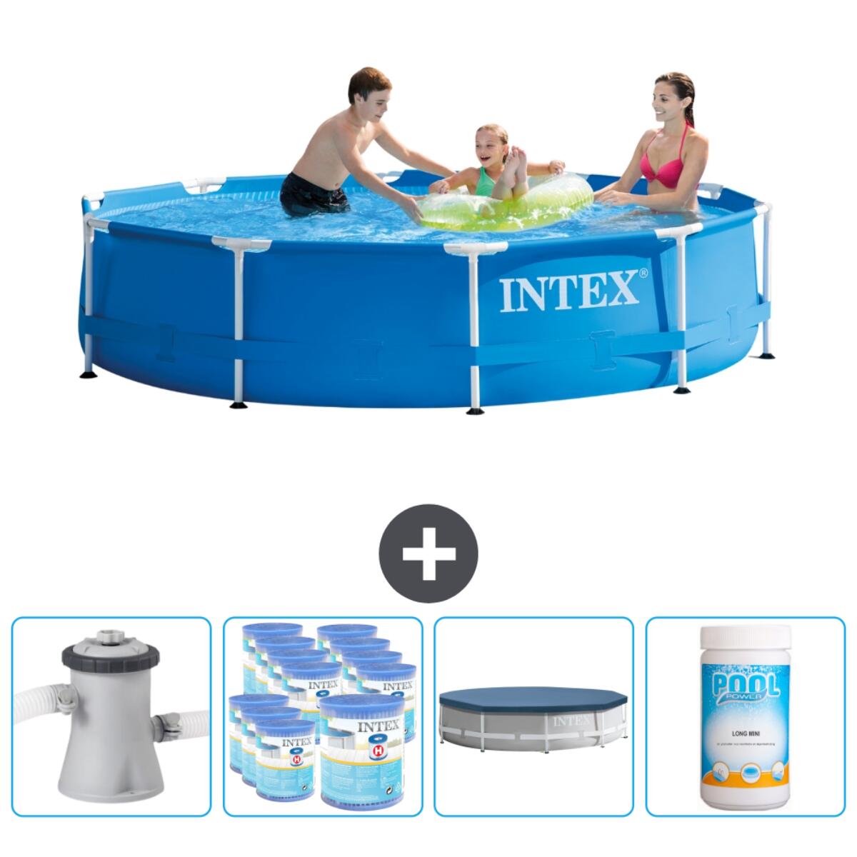 Intex - Piscine À Cadre Ronde - 305x76 Cm + Accessoires Cb87 - Piscine - Bleu - Taille Unique - Decathlon