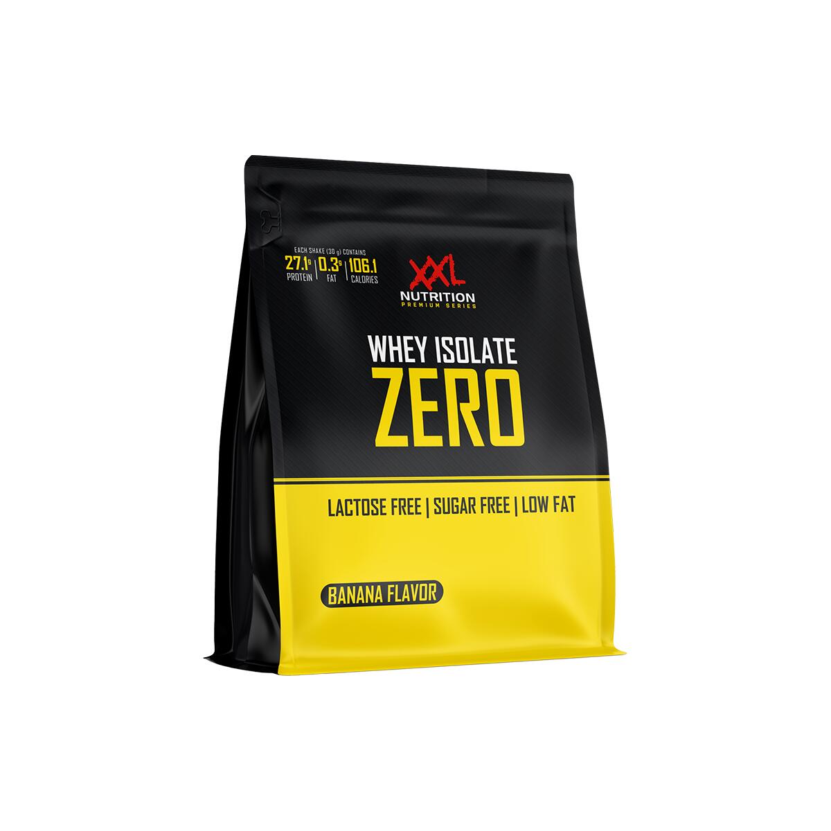 XXL NUTRITION Whey Isolate Zero - 90% Eiwit, Whey Isolaat, Lactosevrij - Banaan - 450 gram