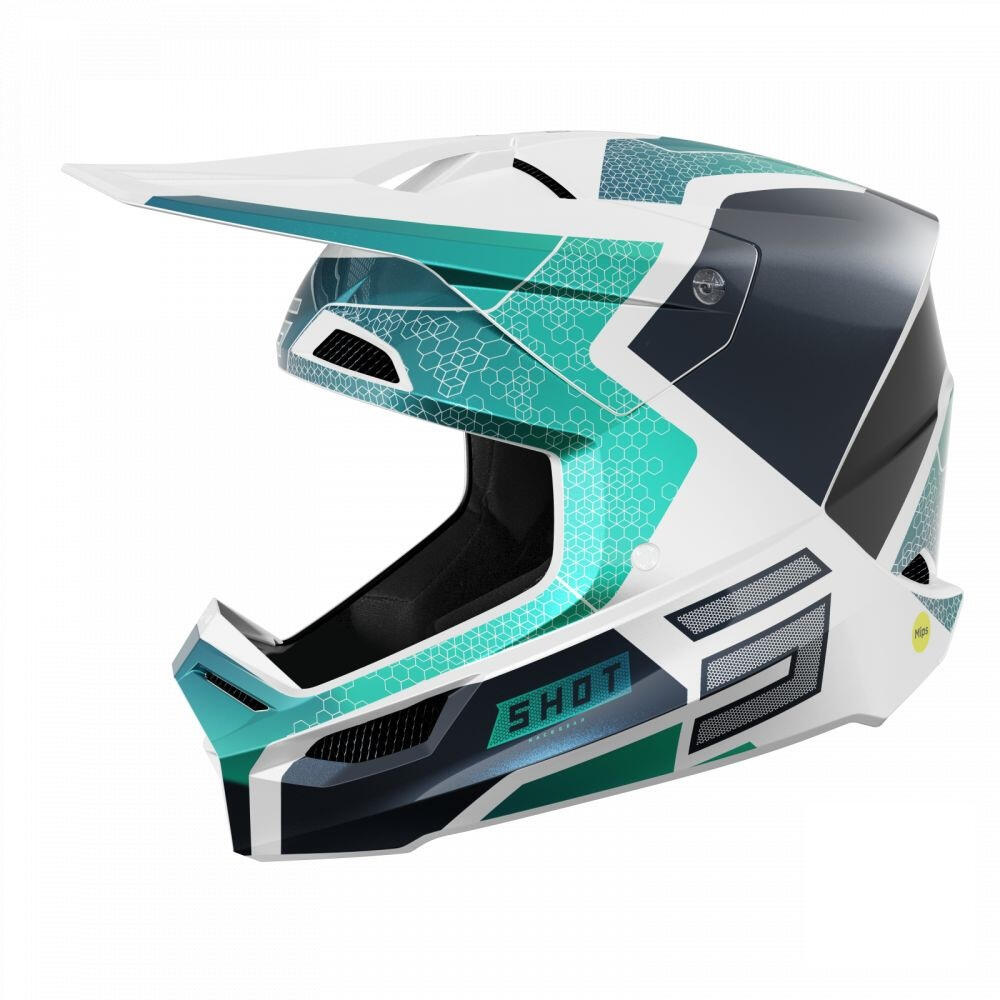Capacete integral mtb/bmx shot race phaser azul turquesa adulto