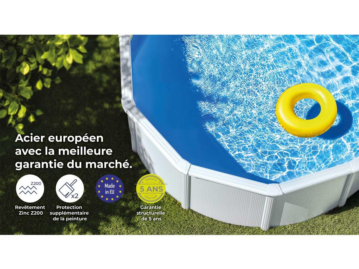 Piscina acero BLANCA 1000 x 550 x 132 cm 5/7