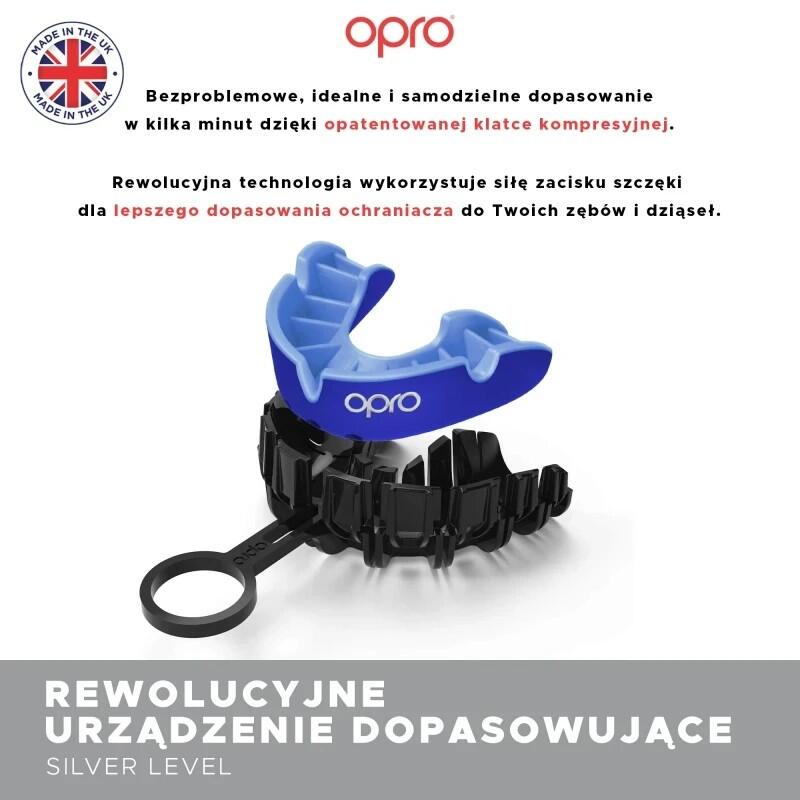 OPRO Self-Fit  Silver - Red/Dark Blue 5/7