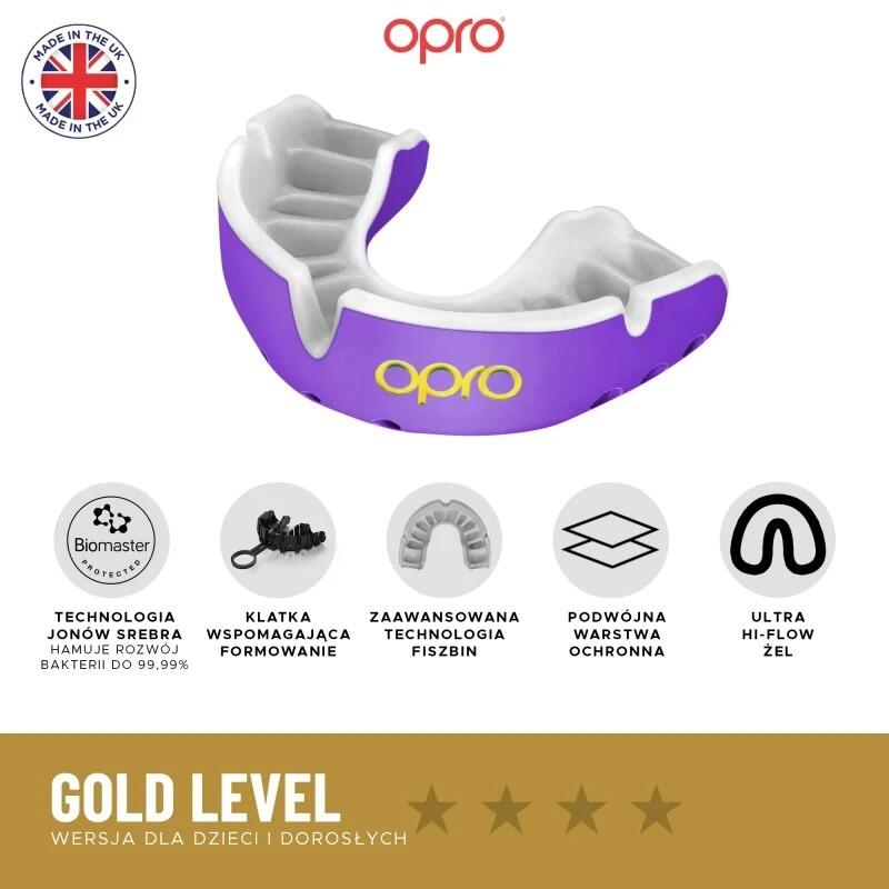 Ochraniacz na Zęby Opro Gold England Rugby Biały/Czerwony 6/7