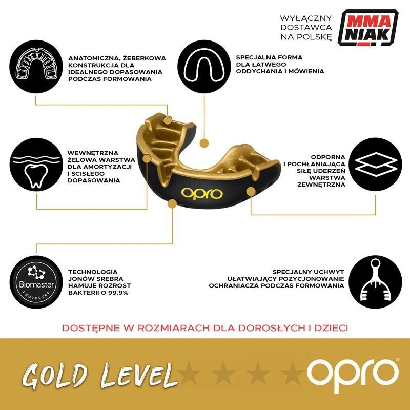 Ochraniacz na Zęby Opro Gold England Rugby Biały/Czerwony 5/7