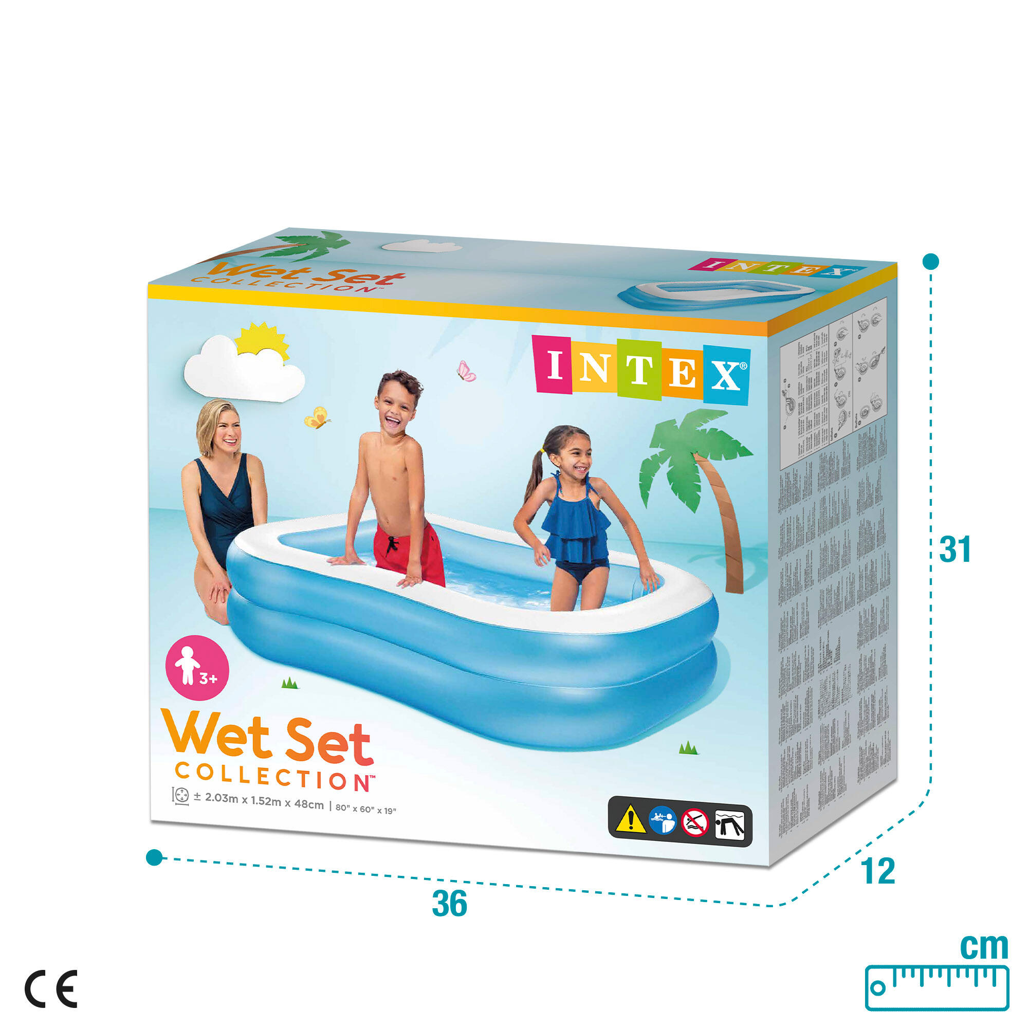 Intex 57180NP - Piscina Gonfiabile Family rettangolare, 203x152x48 cm 7/7