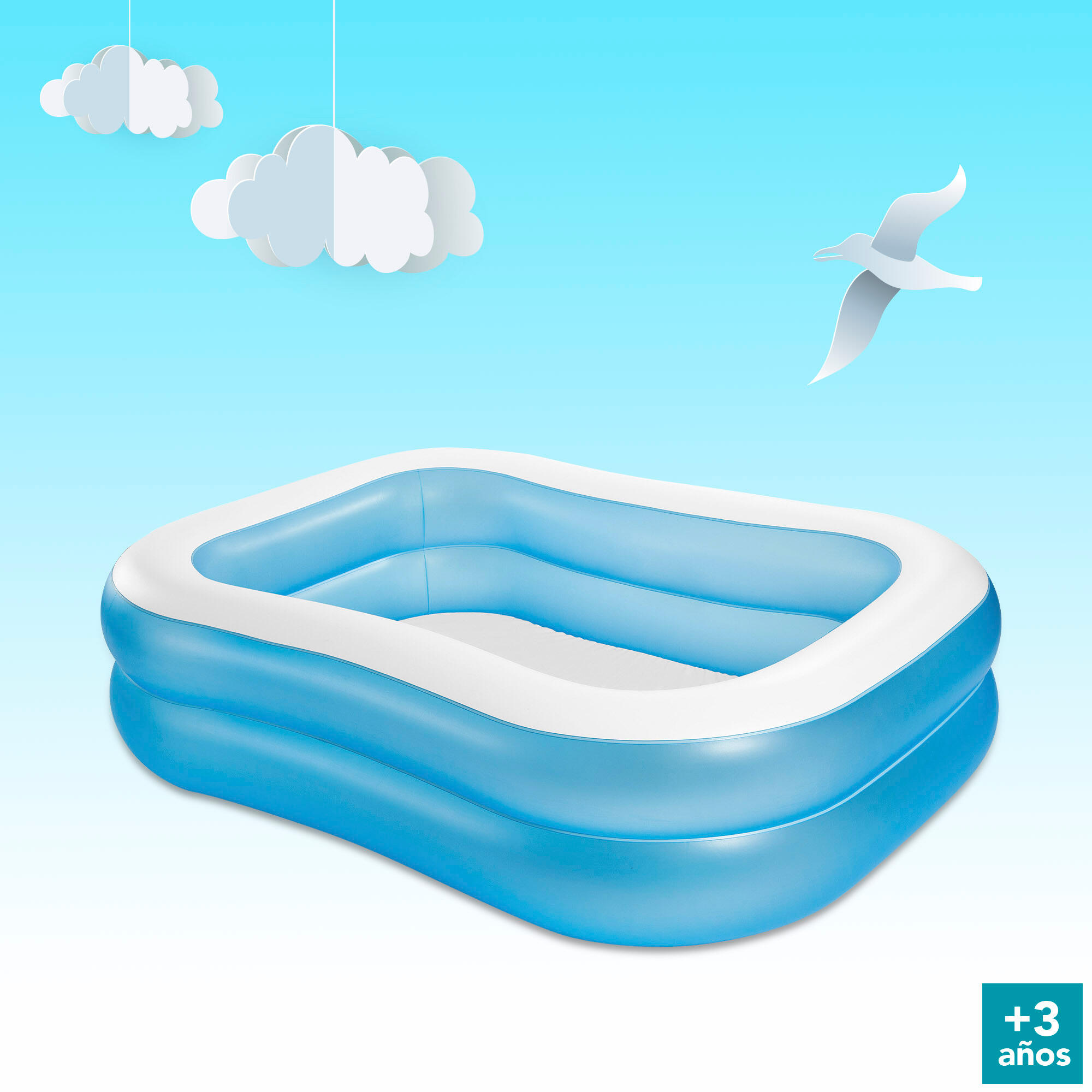 Intex 57180NP - Piscina Gonfiabile Family rettangolare, 203x152x48 cm 5/7
