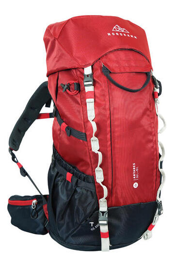 Trekkingrucksack Damen Herren Wanderrucksack Backpacker Rucksack 50 Liter rot