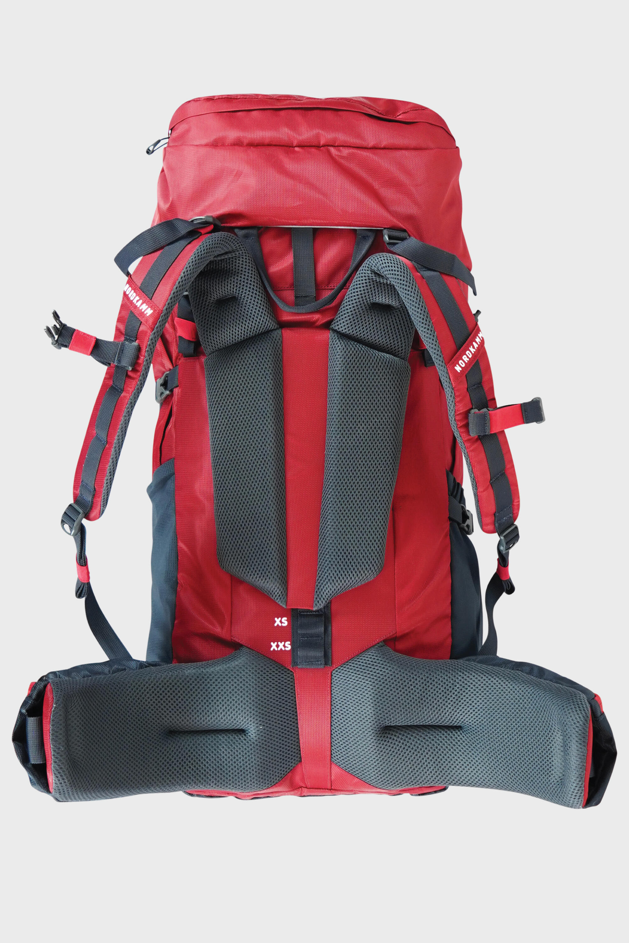 Trekking rugzak dames heren reis rugzak backpacken reizen wandel 50 liter rood 2/5