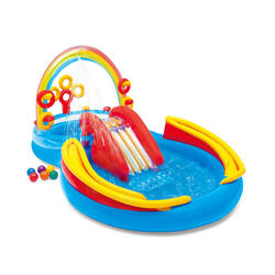 INTEX Piscine gonflable Rainbow Ring Play Center 297x193x135cm 57453NP
