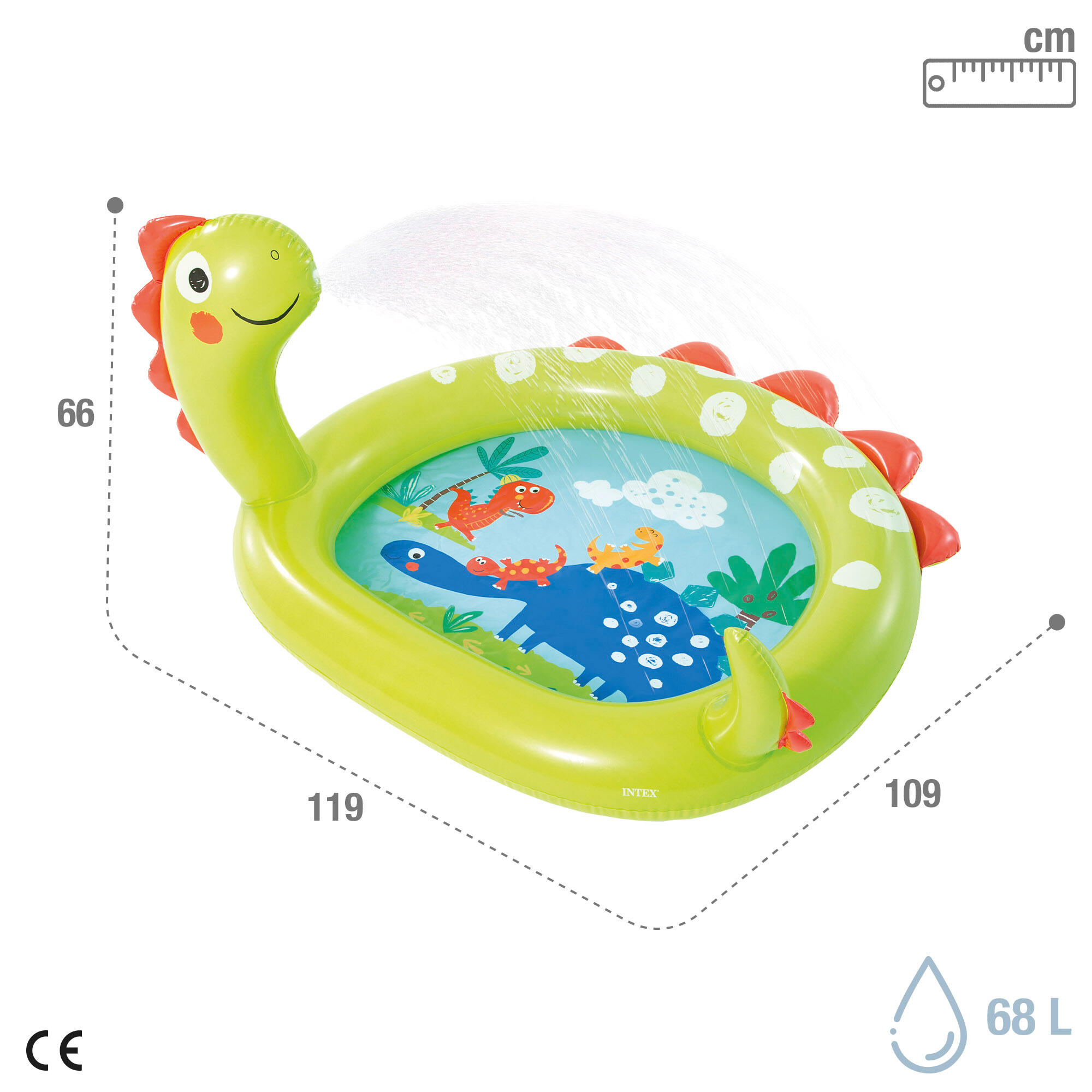 Aufblasbares Kinderbecken Intex Dinosaur Playpool 4/7