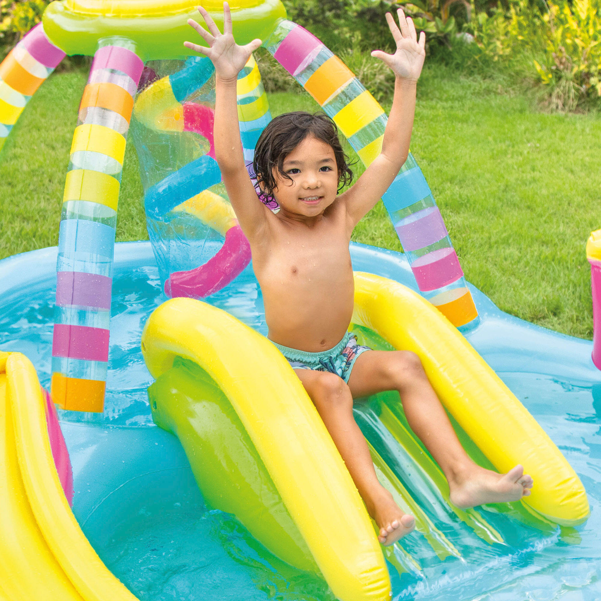 Piscina Insuflável multicolorida 2 em 1 com escorrega e jogo de bola INTEX 2/7