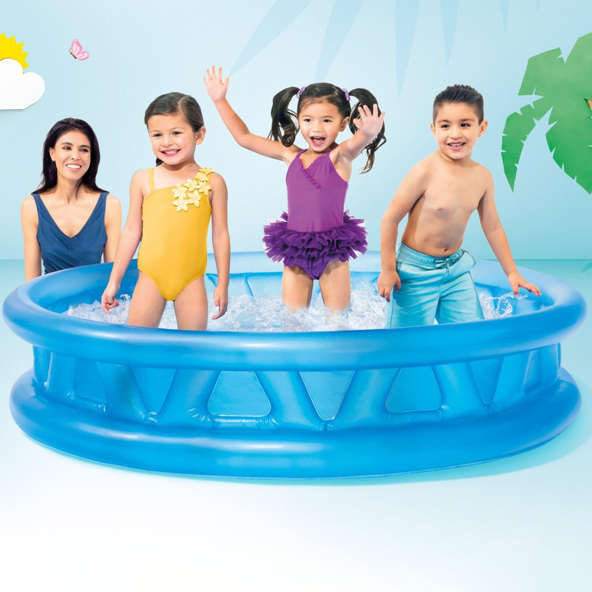 Piscina hinchable infantil con 2 aros y relieve intex 2/6