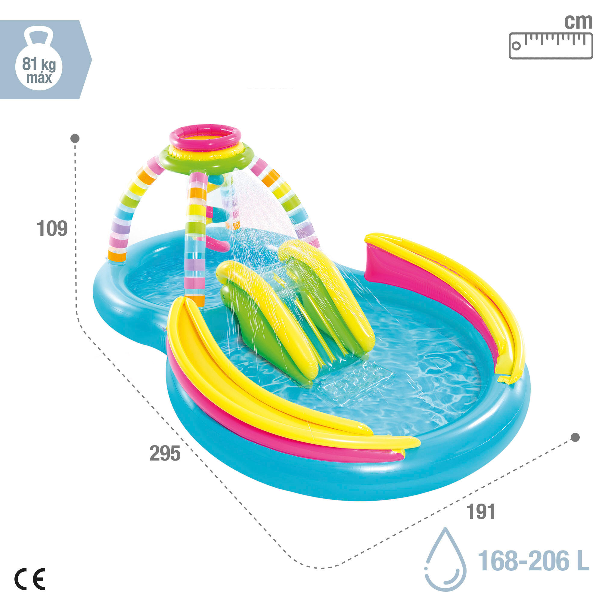 Piscina Insuflável multicolorida 2 em 1 com escorrega e jogo de bola INTEX 4/7