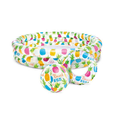Intex 59469NP - Set Piscina Fantasia con Pallone e Salvagente 132x28 cm
