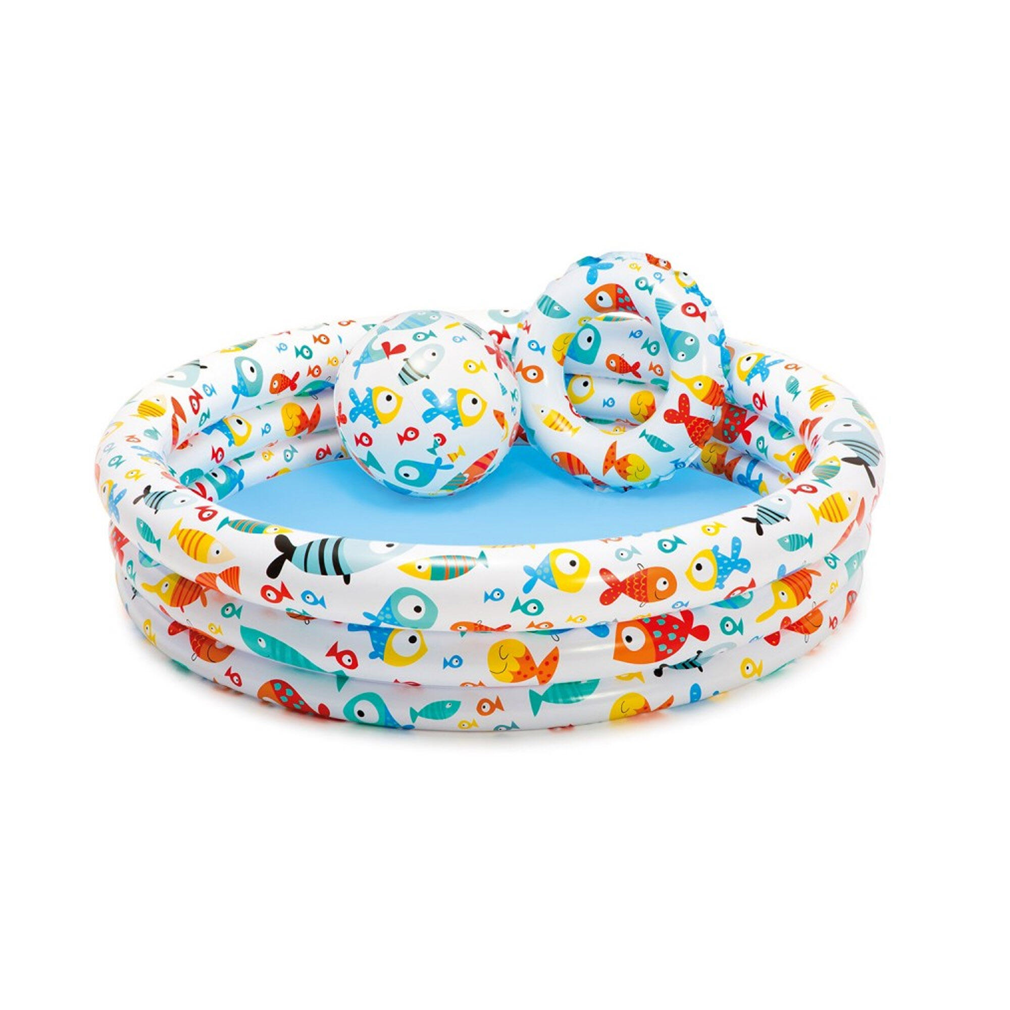 Intex 59469NP - Set Piscina Fantasia con Pallone e Salvagente, 132x28 cm 2/5