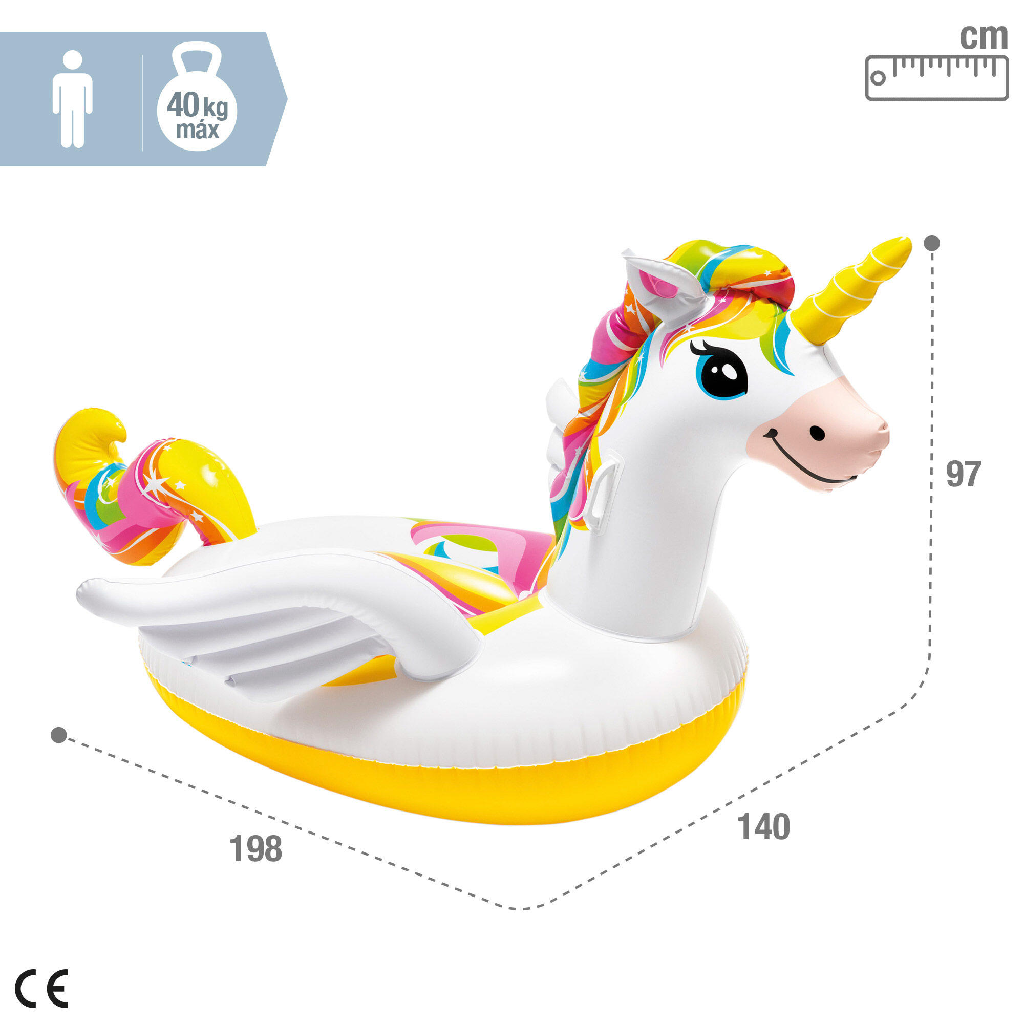 Intex 57561NP - Cavalcabile Unicorno, 198x140x102 cm 4/7