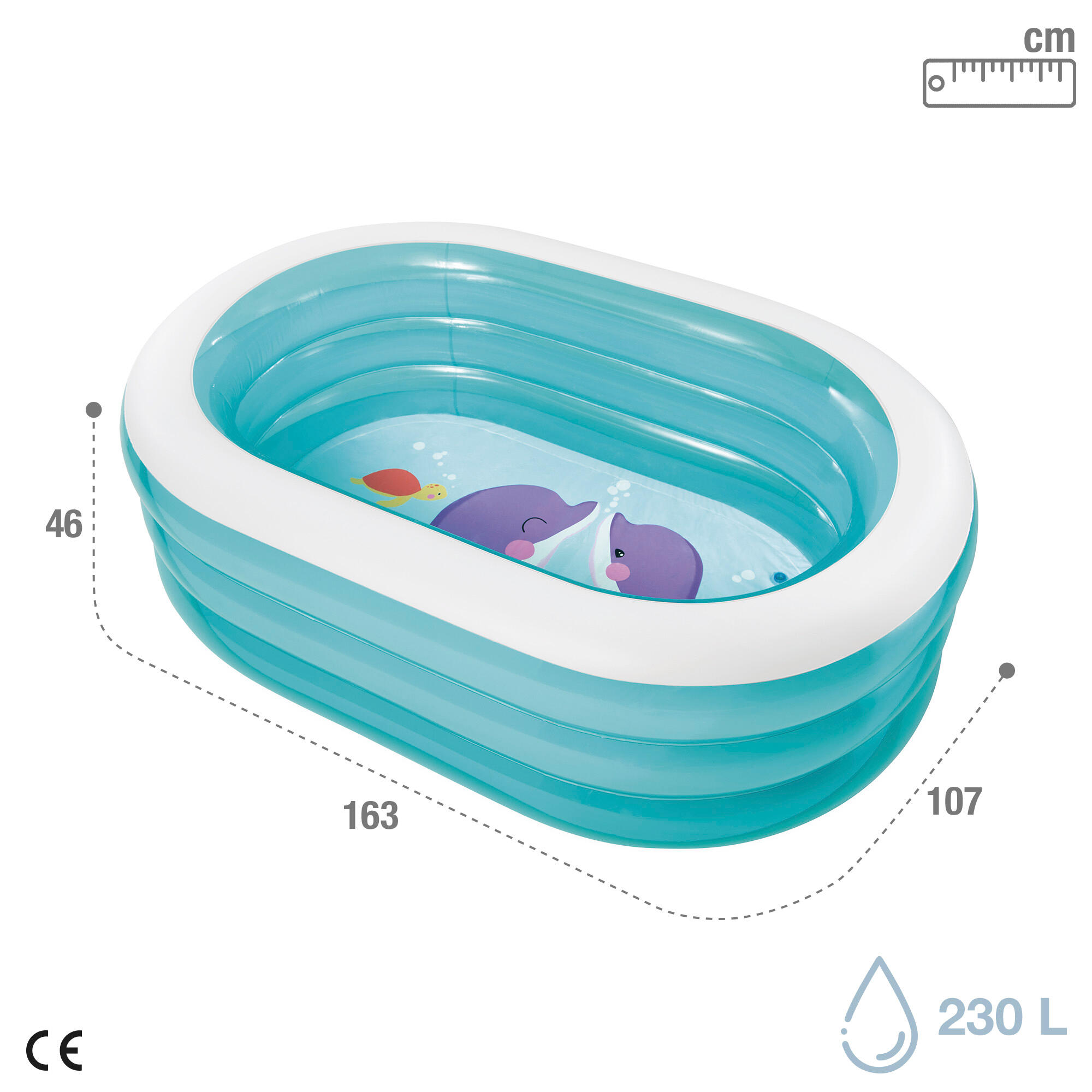 Intex 57482NP - Piscina Baby Ovale, Colori Assortiti, 163x107x46 cm 4/7