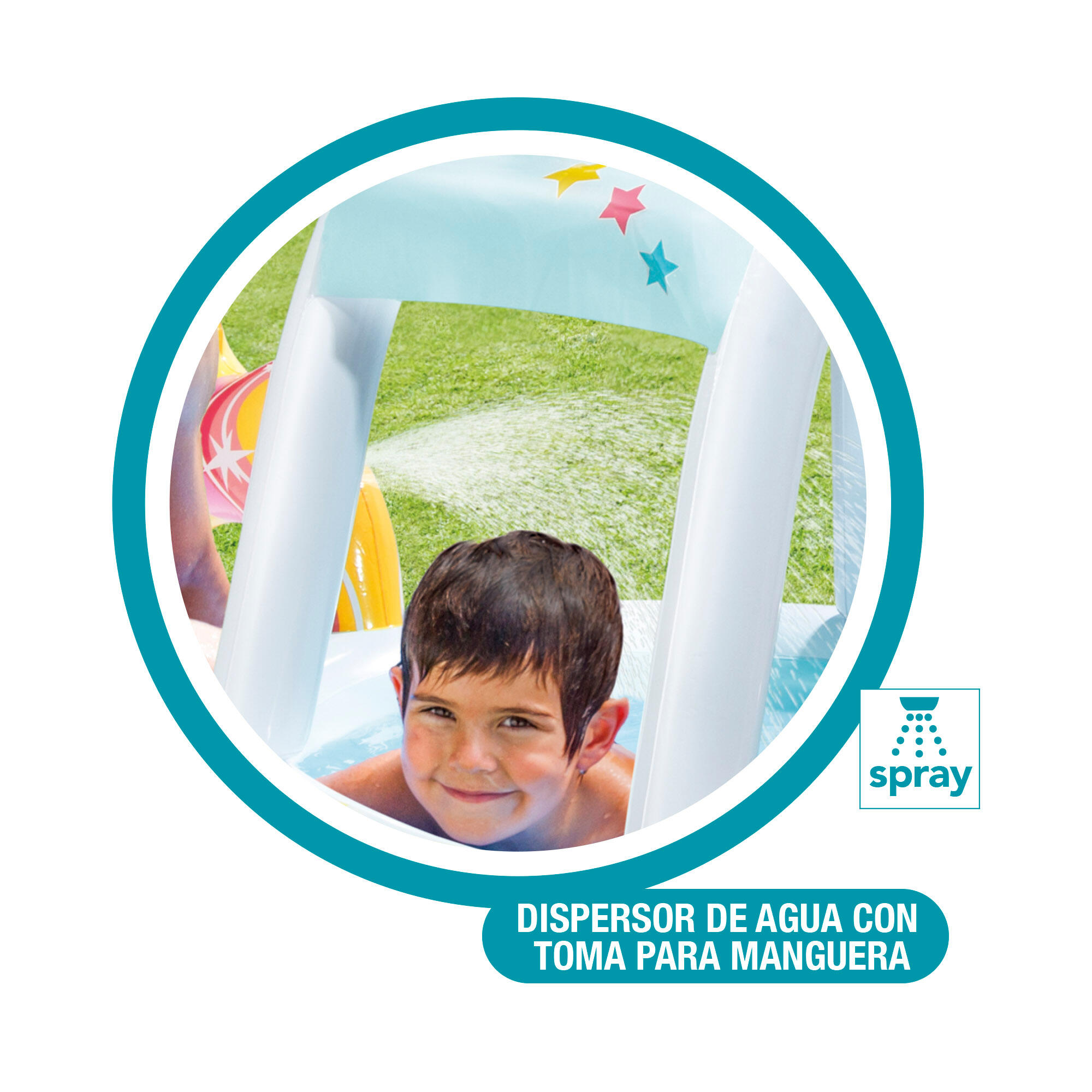 Intex 58435NP - Piscina Unicorno con Spruzzo, 254x132x109 cm 4/4